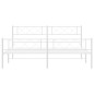 vidaXL Estructura cama metal con cabecero y estribo blanco 200x200 cm vidaXL Estructura cama metal con cabecero y estribo blanco 200x200 cm