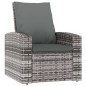 vidaXL Sillón reclinable de jardín con cojines ratán sintético gris vidaXL Sillón reclinable de jardín con cojines ratán sintético gris