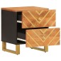 vidaXL Mesitas de noche 2 uds madera maciza de mango marrón y negro vidaXL Mesitas de noche 2 uds madera maciza de mango marrón y negro