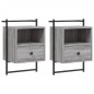 vidaXL Mesitas de noche de pared 2 unidades gris Sonoma 40x30x61 cm vidaXL Mesitas de noche de pared 2 unidades gris Sonoma 40x30x61 cm