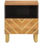 vidaXL Mesita de noche de madera maciza de mango marrón y negro
