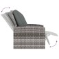 vidaXL Sillón reclinable de jardín con cojines ratán sintético gris vidaXL Sillón reclinable de jardín con cojines ratán sintético gris