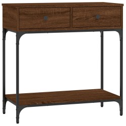 vidaXL Mesa consola madera de ingeniería marrón roble 75x34,5x75 cm