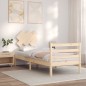 vidaXL Estructura de cama individual con cabecero madera maciza vidaXL Estructura de cama individual con cabecero madera maciza