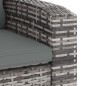 vidaXL Sillón reclinable de jardín con cojines ratán sintético gris vidaXL Sillón reclinable de jardín con cojines ratán sintético gris
