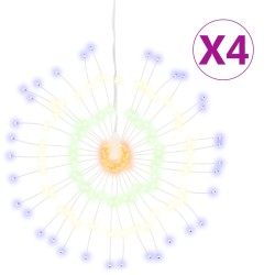 vidaXL Luces de Navidad de estrellas 4 uds 140 LED de colores 17 cm
