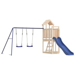 vidaXL Parque infantil de exterior madera maciza de pino