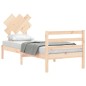 vidaXL Estructura de cama individual con cabecero madera maciza vidaXL Estructura de cama individual con cabecero madera maciza