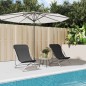 vidaXL Silla de playa plegable 2 uds acero recubierto textilene negro vidaXL Silla de playa plegable 2 uds acero recubierto textilene negro
