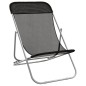 vidaXL Silla de playa plegable 2 uds acero recubierto textilene negro vidaXL Silla de playa plegable 2 uds acero recubierto textilene negro
