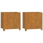 vidaXL Jardineras con patas 2 udss acero corten oxidado 49x47x50 cm