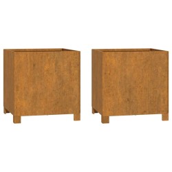 vidaXL Jardineras con patas 2 uds acero corten oxidado 42x40x43 cm