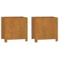 vidaXL Jardineras con patas 2 uds acero corten oxidado 42x40x43 cm vidaXL Jardineras con patas 2 uds acero corten oxidado 42x40x43 cm