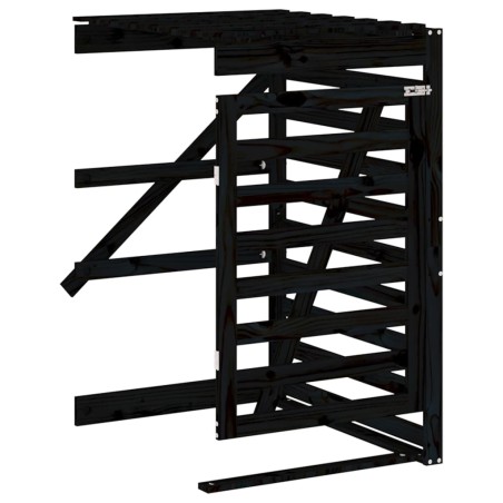 vidaXL Extensión para cobertizo de cubos de basura madera pino negro