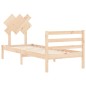 vidaXL Estructura de cama individual con cabecero madera maciza vidaXL Estructura de cama individual con cabecero madera maciza