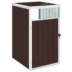 vidaXL Cobertizo para ccontenedor de basura acero marrón 72x81x121 cm