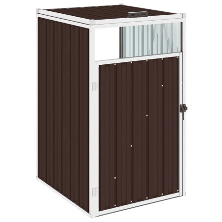 vidaXL Cobertizo para ccontenedor de basura acero marrón 72x81x121 cm
