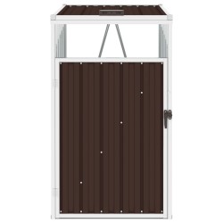 vidaXL Cobertizo para ccontenedor de basura acero marrón 72x81x121 cm