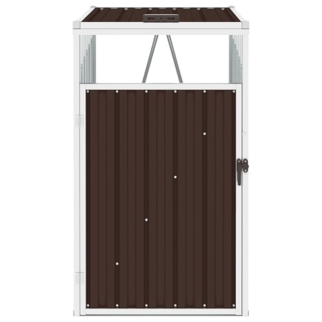 vidaXL Cobertizo para ccontenedor de basura acero marrón 72x81x121 cm