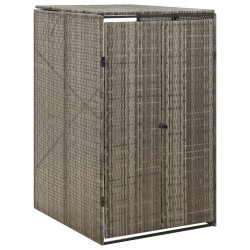 vidaXL Cobertizo para contenedor de basura ratán PE gris 70x80x117 cm