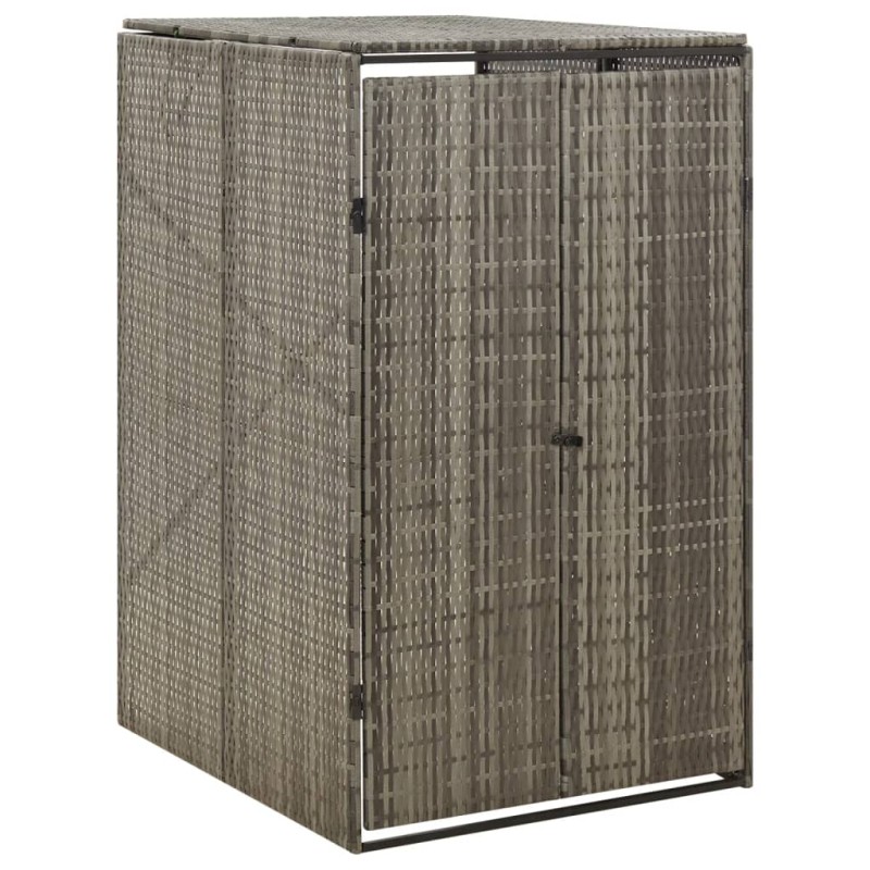 vidaXL Cobertizo para contenedor de basura ratán PE gris 70x80x117 cm vidaXL Cobertizo para contenedor de basura ratán PE gris 70x80x117 cm