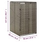 vidaXL Cobertizo para contenedor de basura ratán PE gris 70x80x117 cm vidaXL Cobertizo para contenedor de basura ratán PE gris 70x80x117 cm