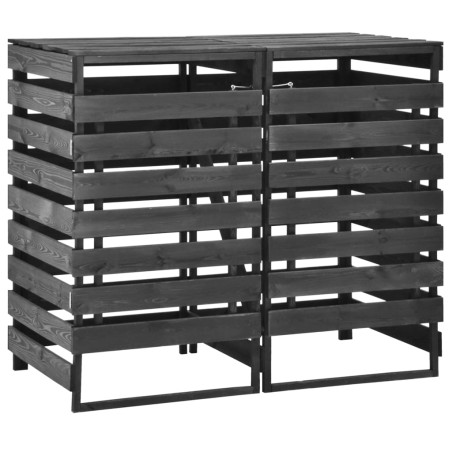vidaXL Cobertizo doble cubos basura madera pino pintada 140x75x121cm