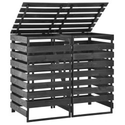 vidaXL Cobertizo doble cubos basura madera pino pintada 140x75x121cm