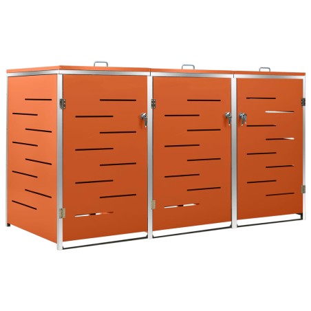 vidaXL Cobertizo para tres contenedores basura acero 207x77,5x112,5 cm