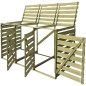 vidaXL Cobertizo triple de contenedor de basura madera impregnada 240L vidaXL Cobertizo triple de contenedor de basura madera impregnada 240L