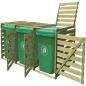 vidaXL Cobertizo triple de contenedor de basura madera impregnada 240L vidaXL Cobertizo triple de contenedor de basura madera impregnada 240L