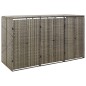 vidaXL Cobertizo 3 contenedores de basura ratán PE gris 207x80x117 cm vidaXL Cobertizo 3 contenedores de basura ratán PE gris 207x80x117 cm