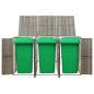 vidaXL Cobertizo 3 contenedores de basura ratán PE gris 207x80x117 cm vidaXL Cobertizo 3 contenedores de basura ratán PE gris 207x80x117 cm