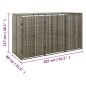 vidaXL Cobertizo 3 contenedores de basura ratán PE gris 207x80x117 cm vidaXL Cobertizo 3 contenedores de basura ratán PE gris 207x80x117 cm