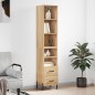vidaXL Aparador de madera contrachapada roble Sonoma 34,5x34x180 cm vidaXL Aparador de madera contrachapada roble Sonoma 34,5x34x180 cm