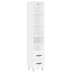vidaXL Aparador alto madera contrachapada blanco 34,5x34x180 cm