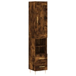 vidaXL Aparador de madera contrachapada roble ahumado 34,5x34x180 cm