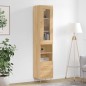 vidaXL Aparador de madera contrachapada roble Sonoma 34,5x34x180 cm vidaXL Aparador de madera contrachapada roble Sonoma 34,5x34x180 cm