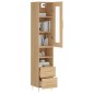 vidaXL Aparador de madera contrachapada roble Sonoma 34,5x34x180 cm vidaXL Aparador de madera contrachapada roble Sonoma 34,5x34x180 cm