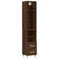 vidaXL Aparador alto madera contrachapada roble marrón 34,5x34x180 cm