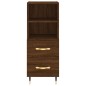 vidaXL Aparador alto madera contrachapada roble marrón 34,5x34x180 cm