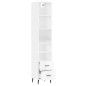 vidaXL Aparador alto madera contrachapada blanco brillo 34,5x34x180 cm