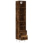 vidaXL Aparador de madera contrachapada roble ahumado 34,5x34x180 cm vidaXL Aparador de madera contrachapada roble ahumado 34,5x34x180 cm