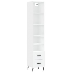 vidaXL Aparador alto madera contrachapada blanco 34,5x34x180 cm