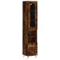 vidaXL Aparador de madera contrachapada roble ahumado 34,5x34x180 cm vidaXL Aparador de madera contrachapada roble ahumado 34,5x34x180 cm