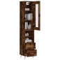 vidaXL Aparador de madera contrachapada roble ahumado 34,5x34x180 cm vidaXL Aparador de madera contrachapada roble ahumado 34,5x34x180 cm