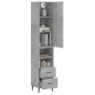 vidaXL Aparador de madera contrachapada gris hormigón 34,5x34x180 cm vidaXL Aparador de madera contrachapada gris hormigón 34,5x34x180 cm