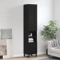 vidaXL Aparador de madera contrachapada negro 34,5x34x180 cm vidaXL Aparador de madera contrachapada negro 34,5x34x180 cm