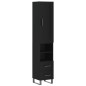 vidaXL Aparador de madera contrachapada negro 34,5x34x180 cm vidaXL Aparador de madera contrachapada negro 34,5x34x180 cm