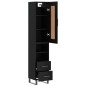 vidaXL Aparador de madera contrachapada negro 34,5x34x180 cm vidaXL Aparador de madera contrachapada negro 34,5x34x180 cm